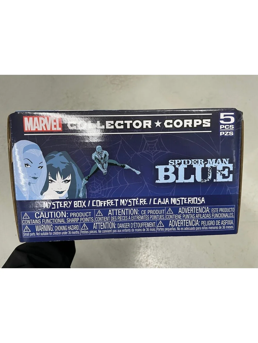Funko Pop Spider-man Blue Marvel Collector Corps Box Size 2xl
